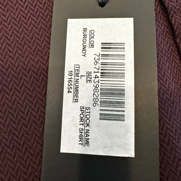 Allen Edmonds Men's Burgundy Button Down Shirt, 100% cotton - Picture 4 of 9